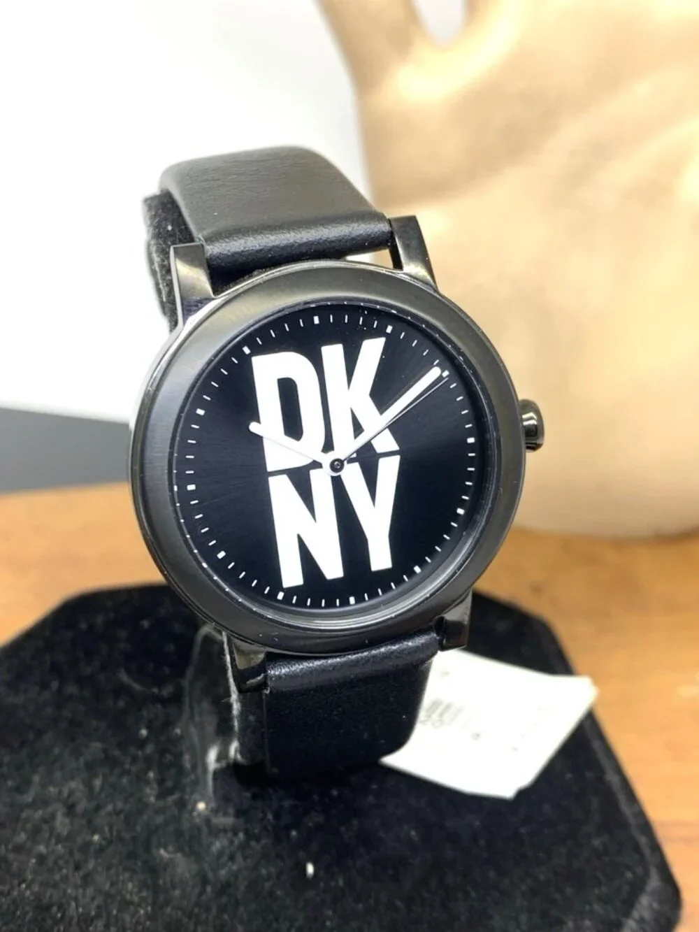 DKNY Women's Watch NY6619 Soho D Quartz White Black Dial Leather Strap 34mm